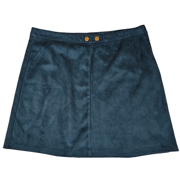 Primark Faux Sued Mini Skirt, US Size 10, Dark Teal - Picture 6 of 10